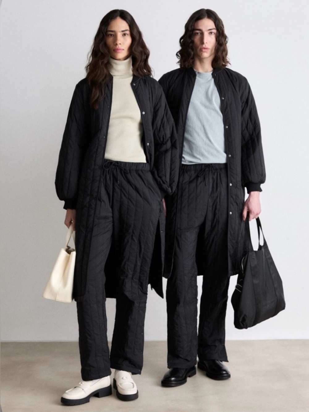 Rains Banja Liner Coat Long Quilted Light Puffer Jacket Black XS Neo-Scandi